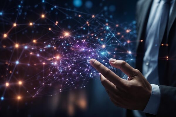 Tecnología vida cotidiana 2025: cómo los avances digitales transforman tu día a día Representación digital de la tecnología en la vida cotidiana en 2025, con inteligencia artificial y conexiones en red.